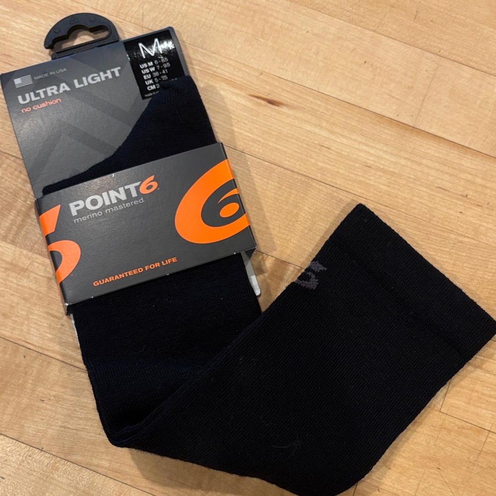 Men's Black Ultra Light Athletic Ski Socks